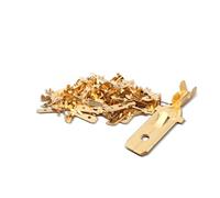 Innfeeltech 100 Pcs Non-Insulated Brass Spade Crimp Terminals, Connector Width 7.8mm for Cable 1.5mm² to 2.5mm², Male