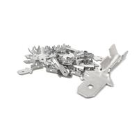 Innfeeltech 100 Pcs Non-Insulated Tin Plated Spade Crimp Terminals, Connector Width 4.8mm for Cable 0.5mm² to 1mm², Male