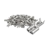 Innfeeltech 100 Pcs Non-Insulated Tin Plated Spade Crimp Terminals, Connector Width 4.8mm for Cable 0.5mm² to 1mm², Female