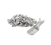 Innfeeltech 100 Pcs Non-Insulated Tin Plated Spade Crimp Terminals, Connector Width 6.3mm for Cable 1mm² to 1.5mm², Male