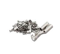 Innfeeltech 100 Pcs Non-Insulated Tin Plated Spade Crimp Terminals, Connector Width 7.8mm for Cable 1.5mm² to 2.5mm², Female