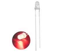 Innfeeltech 100pcs 3mm White Bulb Red Light LED Diode Lights DC 1.9V~2.1V 20mA 3mm Electronics Emitting Components Light Diodes LEDs