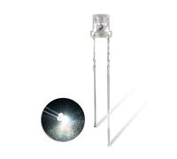 Innfeeltech 100pcs 3mm White Concave Head LED Diode Lights DC 1.9V~2.1V 20mA 3mm Electronics Emitting Components Light Diodes LEDs Bulb