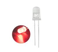 Innfeeltech 100pcs 5mm White Bulb Red Light LED Diode Lights DC 1.9V~2.1V 20mA 5mm Electronics Emitting Components Light Diodes LEDs
