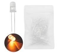 Innfeeltech 100pcs 5mm White Bulb Yellow Light LED Diode Lights DC 1.9V~2.1V 20mA 5mm Electronics Emitting Components Light Diodes LEDs