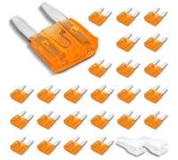 Innfeeltech 25 Pcs Mini Size Automotive Fuse, Flat Car Fuse 5A with 2 Plastic Clips for Car, Truck and Motorbike