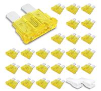 Innfeeltech 25 Pcs Standard Size Automotive Fuse, Flat Car Fuse 20A with 2 Plastic Clips for Car, Truck and Motorbike