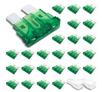 Innfeeltech 25 Pcs Standard Size Automotive Fuse, Flat Car Fuse 30A with 2 Plastic Clips for Car, Truck and Motorbike