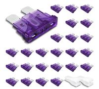 Innfeeltech 25 Pcs Standard Size Automotive Fuse, Flat Car Fuse 35A with 2 Plastic Clips for Car, Truck and Motorbike