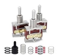 Innfeeltech 3 Pcs Momentary Toggle Switch, 10A 125V, 2H-C123 SPDT, 3 Terminals On/Off/On, 3 Position High Performance Rocker switch with 3 Waterproof Cap