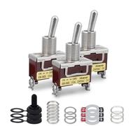 Innfeeltech 3 Pcs Toggle Switch, 20A 125V 15A 250V, 1021 SPST, 2 Terminal pin, On/off, 2 Position Metal High Performance Rocker Switch with 3 Waterproof Cap