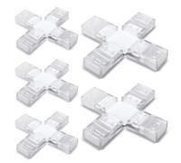 Innfeeltech 5 Pcs Strip Connector Wire Quick Connector for 10MM 2 Pin LED Light, Double Side Strip, Cross Type