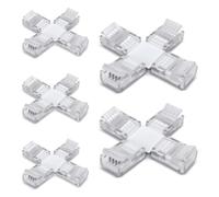 Innfeeltech 5 Pcs Strip Connector Wire Quick Connector for 10MM 5 Pin LED Light, Double Side Strip, Cross Type
