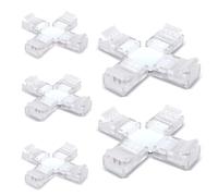 Innfeeltech 5 Pcs Strip Connector Wire Quick Connector for 8MM 3 Pin LED Light, Double Side Strip, Cross Type