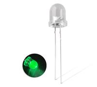 Innfeeltech 50pcs 8mm White Bulb Green Light LED Diode Lights DC 1.9V~2.1V 20mA 8mm Electronics Emitting Components Light Diodes LEDs