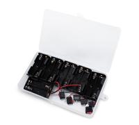 Innfeeltech 6 Pcs 2 x 1.5V AA Battery Holder, Wire Leads Battery holder case box with 6 Switch