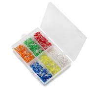 Innfeeltech 900pcs 5mm Red LED Diode Lights (6 color Each 150pcs, Red, Yellow, Blue, Green, Orange, White) DC 1.8V~3.4V 20mA 3mm LED Emitting Diodes