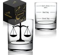 Innfueunun Lawyer Whiskey Glass,Two Sided Good Day Bad Day Don't Even Ask Paralegal Lawyer Attorney Scales of Justice,Birthday Gift for Paralegal, Attorney, Legal Assistant, or Law Student