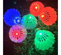 Inngree Badminton Birdies Shuttlecock, LED Shuttlecock Dark Night Goose Feather Glow Birdies Lighting For Outdoor Indoor Sports Activities Glow In The Dark (6Pack -8Color)