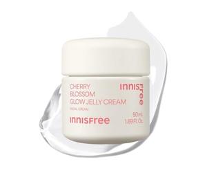 INNISFREE Cherry Blossom Glow Jelly Cream, Lightweight Hydrating Korean Moisturiser, Instant Hydration for Bright, Clear, Radiant Skin, 50ml