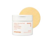 INNISFREE Green Tea Enzyme Vitamin C Brightening Toner Pads, Exfoliating Radiance Boosting Korean Facial Pads for visible Brightening, Reducing Dark Spots, 170ml