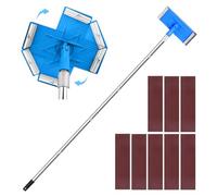 innislink Drywall Pole Sander, Dry Wall Sander with 180cm Extension Pole & 8 Pcs Sanding Sheets, 360° Rotatable Drywall Sanders, Handheld Polishing Sanding Tool for Floors Wall Ceiling