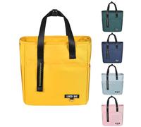 INNKGLE Insulated Lunch Bag -Yellow- Large Size Leakproof PEVA Liner, Triple-Layer Thermal Insulation, Large Opening, Front & Side Pockets - for Adults & Kids, Cool Bag for Office, School, Outdoors
