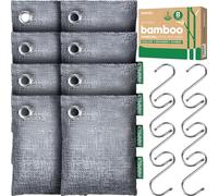 Innmily Activated Charcoal Odor Absorber, 8 Pack w Hooks Nature Odor Remover for Strong Odor, Bamboo Charcoal Air Purifying Bags, Odor Eliminator for Home Car Closet Pet, Smoke Deodorizer