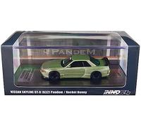 Inno Models Skyline GT-R (R32) RHD (Right Hand Drive) Pandem - Rocket Bunny Millenium Jade Metallic 1/64 Diecast Model Car IN64-R32P-MJADE