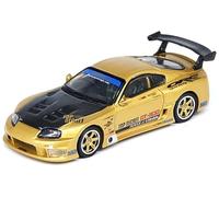 Inno Models Supra (A80) Top Secret GT300 RHD (Right Hand Drive) Gold Metallic with Carbon Hood 1/64 Diecast Model Car IN64-A80TS-GOLD