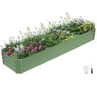 INNO STAGE Galvanized Raised Garden Bed, 244 x 60 x 30cm Large Metal Planter Boxes Outdoor for Growing Vegetables, Herbs, Flowers Steel Plant Raised Garden Bed Kit-Green 1 Pack