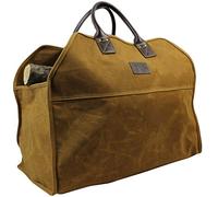INNO STAGE Heavy Duty Wax Canvas Log Carrier Tote,Large Fire Wood Bag,Durable Firewood Holder,Fireplace Wood Stove Accessories Storage Bag - Rust