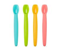 Innobaby Silicone Baby Spoon with Carrying Case Gum Friendly (4 Pack)(Aqua, Mango, Green, Pink)