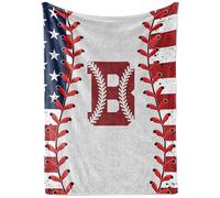 InnoBeta Baseball Gifts Blanket for Boys, Girls, Men, Coach - Initial Birthday for him, 50"x 65" - B