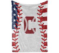 InnoBeta Baseball Gifts Blanket for Boys, Girls, Men, Coach - Initial Birthday for him, 50"x 65" - C