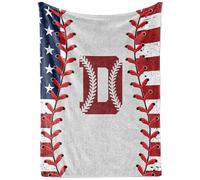 InnoBeta Baseball Gifts Blanket for Boys, Girls, Men, Coach - Initial Birthday for him, 50"x 65" - D