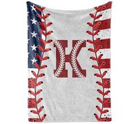 InnoBeta Baseball Gifts Blanket for Boys, Girls, Men, Coach - Initial Birthday for him, 50"x 65" - K