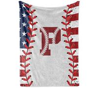 InnoBeta Baseball Gifts Blanket for Boys, Girls, Men, Coach - Initial Birthday for him, 50"x 65" - P