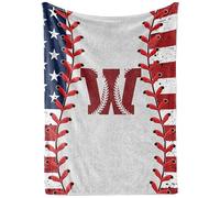 InnoBeta Baseball Gifts Blanket for Boys, Girls, Men, Coach - Initial Birthday for him, 50"x 65" - W