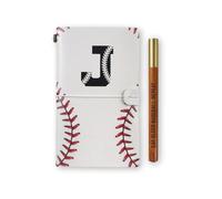 InnoBeta Baseball Gifts for Men Women, Baseball Coach Gifts Journal and Pen Vegan Leather Refillable Notebook, Sketchbook, Travel Diary, 7.8x5 Inches - J
