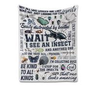 InnoBeta Bug & Insect Lover Gift - Cozy Throw Blanket for Men & Women, Perfect for Christmas & Birthdays - 50" x 65" Soft Fleece Blanket - Unique Entomology Design for Nature Enthusiasts