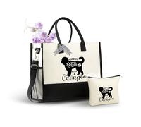 INNObeta Cavapoo Gifts for Women Canvas Tote Bag, Cavapoo Gifts Tote with Top Zipper Closure and Shoulder Strap for Birthday, Mother's Day, Christmas - Better