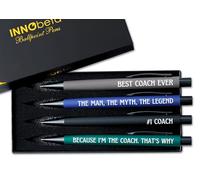 INNObeta Coach Gifts Ballpoint Pen Set of 4, Funny Coach Gifts Idea for Appreciation, Christmas, Birthday - Best Ever