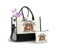 InnoBeta Country Music Gifts for Women, Gifts for Country Music Lovers, Canvas Tote Bag for Girls Mom, Grandma, Bag with Top Zipper Closure and Shoulder Strap for Birthday,Christmas