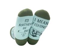 INNObeta Fishing Gifts for Men, One Size Crew Socks, I'd Rather Be Fishing