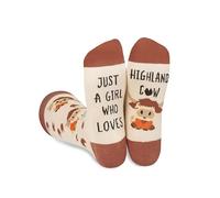 INNObeta Highland Cow Gifts Socks for Women, Gifts for Scottish Highland Cow Lovers, One Size Crew Socks