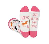 INNObeta Horse Socks, Horse Gifts for Girls, Horse Lovers on Birthday, Christmas, Funny Accessories, Just a girl who loves horses