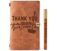 InnoBeta Housekeeper Appreciation Gifts, Housekeeping Journal & Pen Leather with Faith Message Refillable Notebook, Travel Diary, 7.8x5 Inches - Thank you