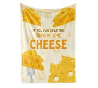 InnoBeta Mac and Cheese Gifts Blanket Throw - Funny Macaroni Blankets for Cheese Lovers, Birthday, Christmas - Bring, 50" x 65"