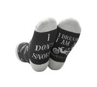 INNObeta Motorcycle Gifts for Men, Socks for Motorbike Lover Biker Rider for Father's Day, Christmas, Birthday - I Don't Snore I Dream I'm A Motorcycle, One Size Crew Socks
